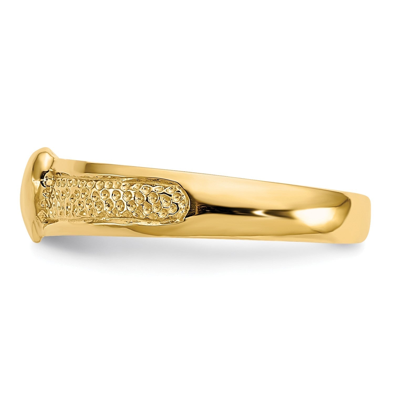 14K Real Solid Yellow Gold Hammered Heart Toe Ring for Summer - JewelryAffairs