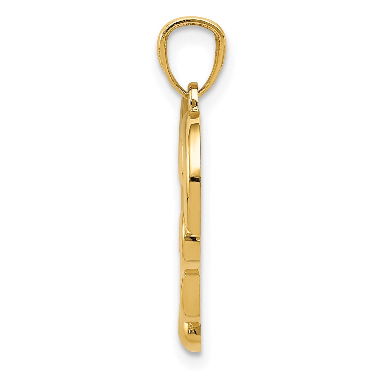14K Real Solid Yellow Gold Infinity Symbol Heart Pendant Charm - JewelryAffairs