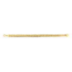 14k Real Solid Yellow Gold Rapunzel Woven Chain Necklace, 18"