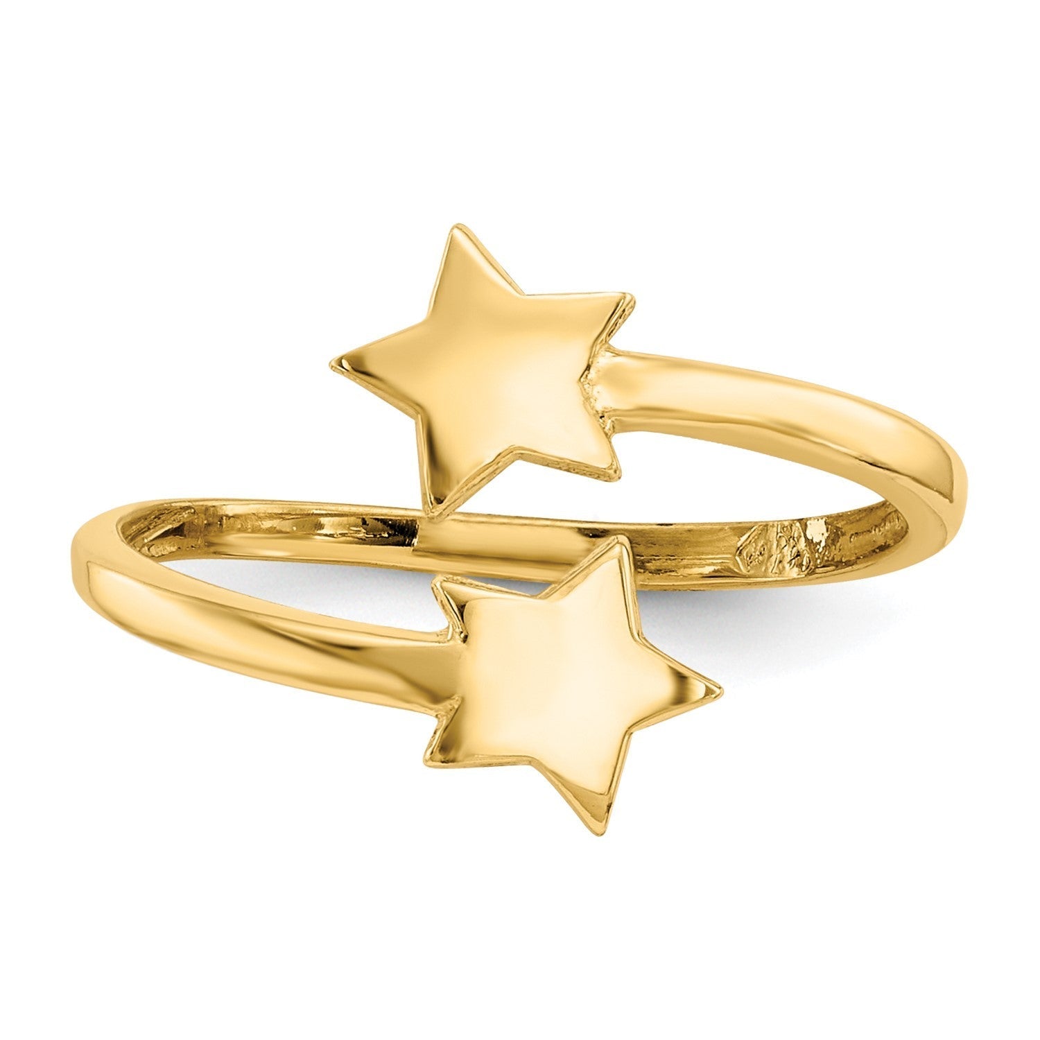 14K Real Solid Yellow Gold Star Design Toe Ring - JewelryAffairs