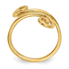 14K Real Solid Yellow Gold Swirl Toe Summer Ring - JewelryAffairs