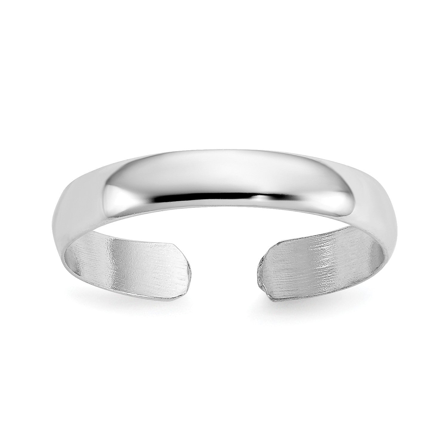 14k Real White Solid Gold High Polished Toe Band Summer Ring - JewelryAffairs