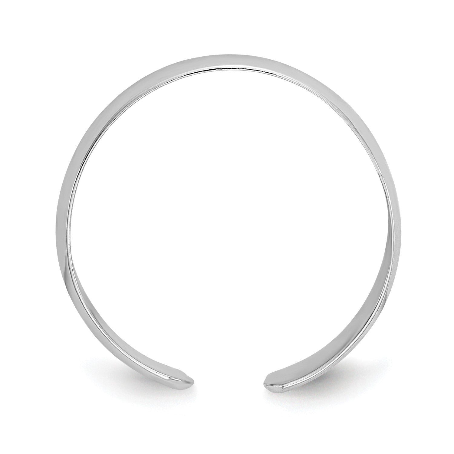 14k Real White Solid Gold High Polished Toe Band Summer Ring - JewelryAffairs