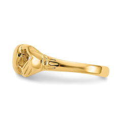 14k Real Yellog Gold High Polished Claddagh Heart Summer Toe Ring - JewelryAffairs