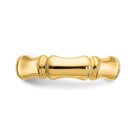 14k Real Yellow Gold Bamboo Style Toe Summer Ring