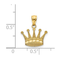 14k Real Yellow Gold Crown Pendant, 15x15mm - JewelryAffairs