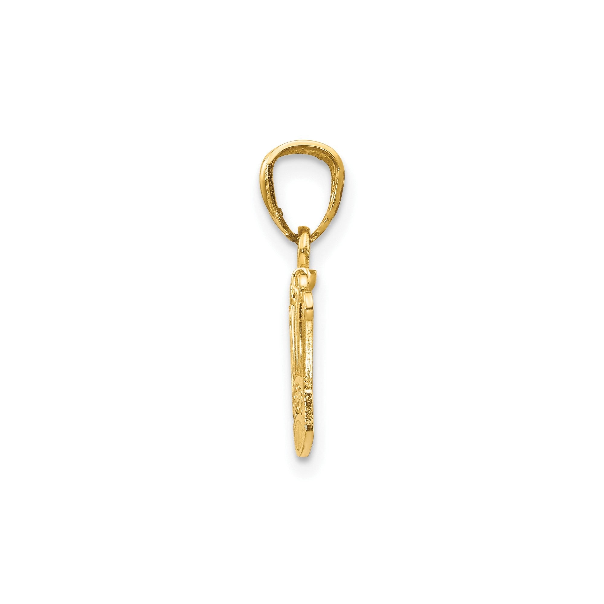 14k Real Yellow Gold Crown Pendant, 15x15mm - JewelryAffairs