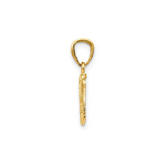 14k Real Yellow Gold Crown Pendant, 15x15mm - JewelryAffairs