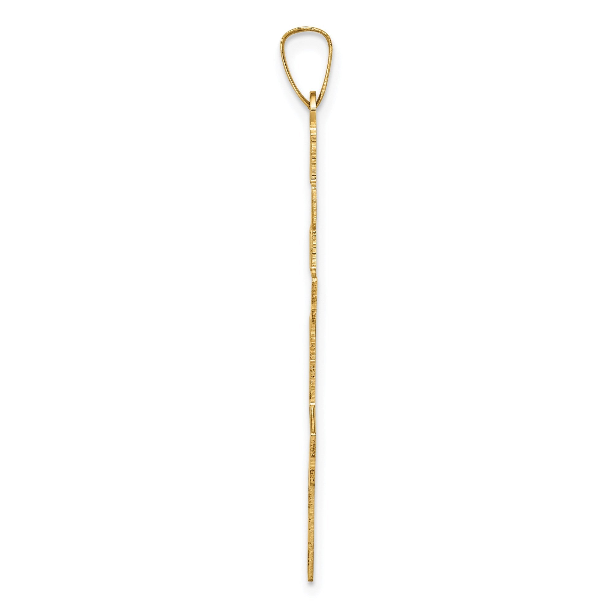 14k Real Yellow Gold Eastern Orthodox Cross Pendant, Religious Jewelry