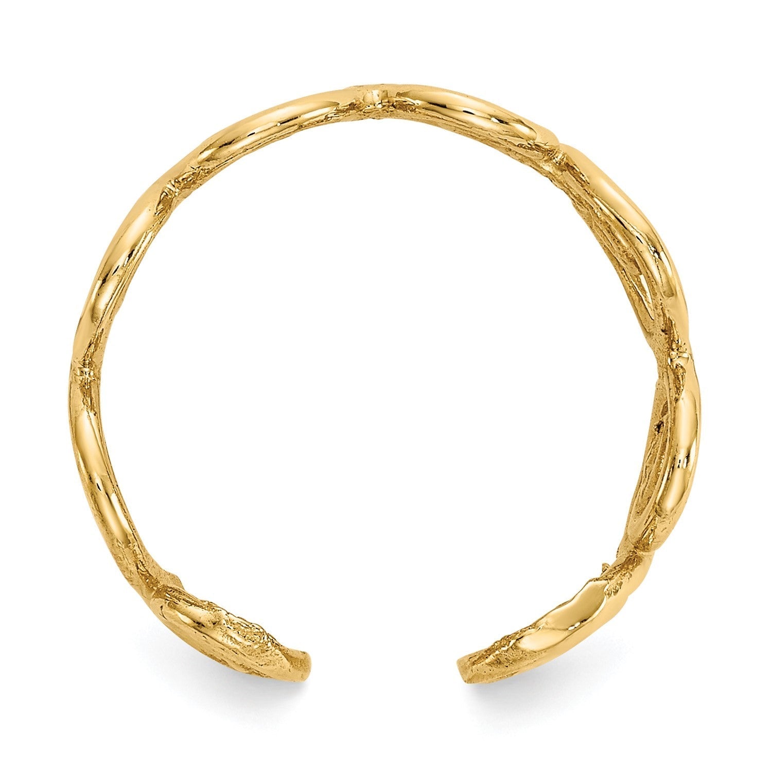 14k Real Yellow Gold Spiral Design Summer Toe Ring - JewelryAffairs