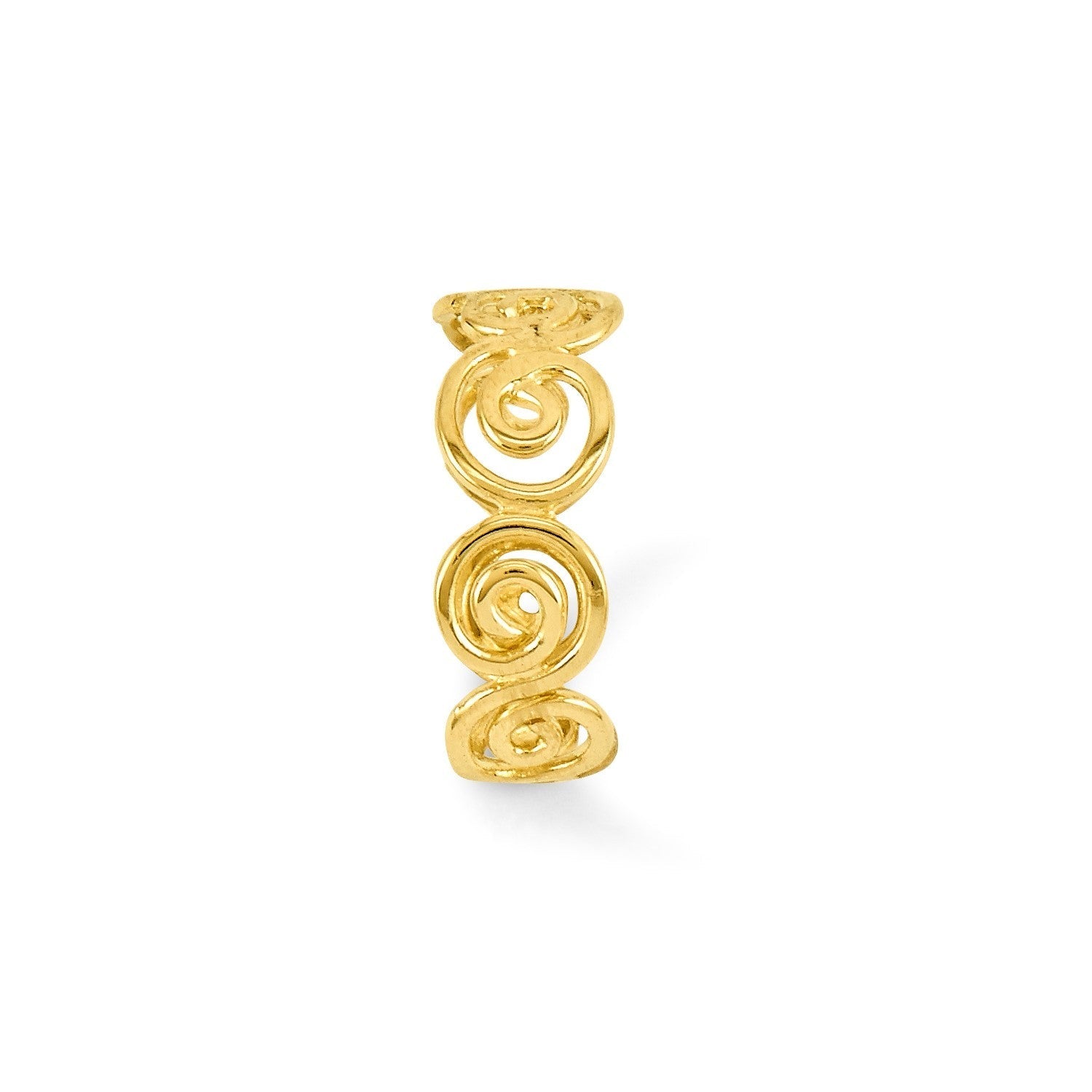 14k Real Yellow Gold Spiral Design Summer Toe Ring - JewelryAffairs