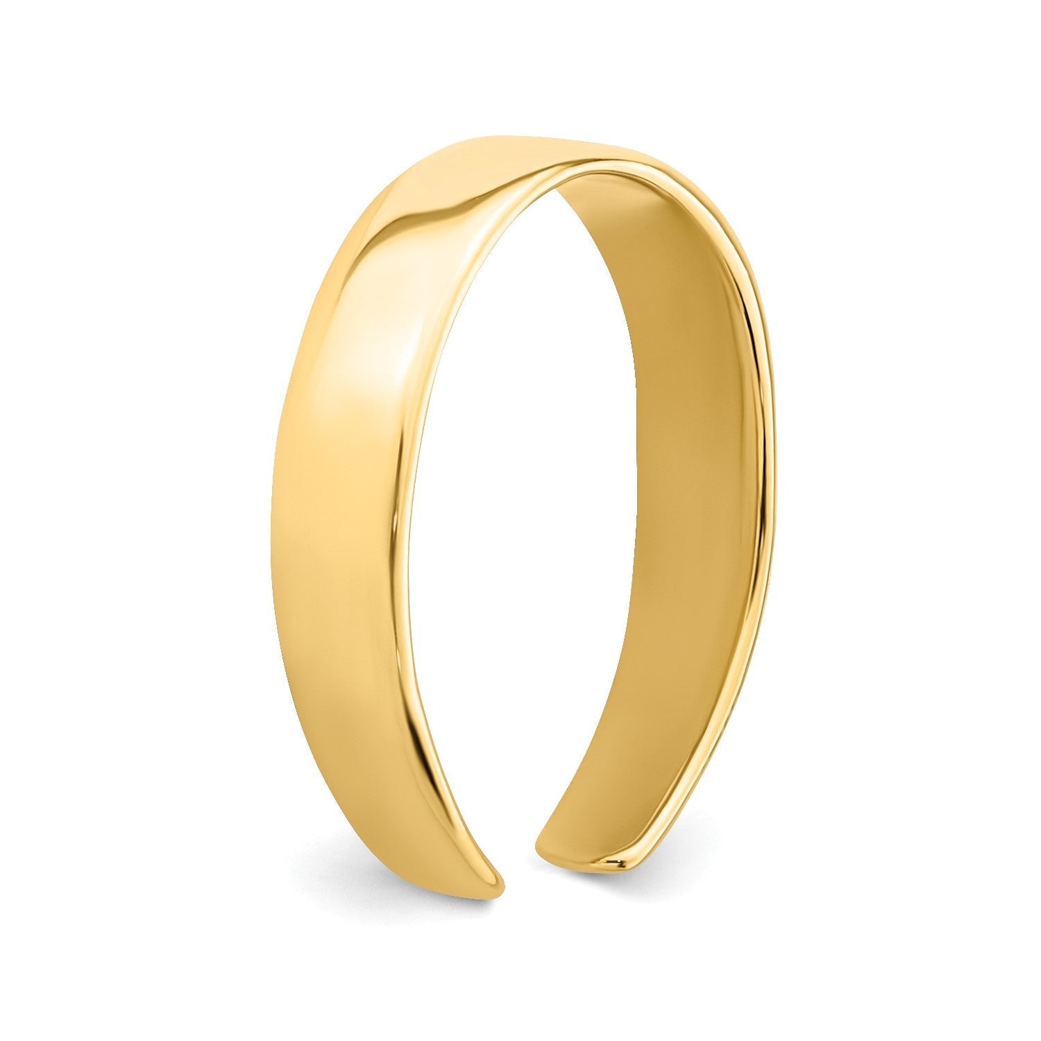 14k Real Yellow Solid Gold Adjustable Band Toe Summer Ring - JewelryAffairs