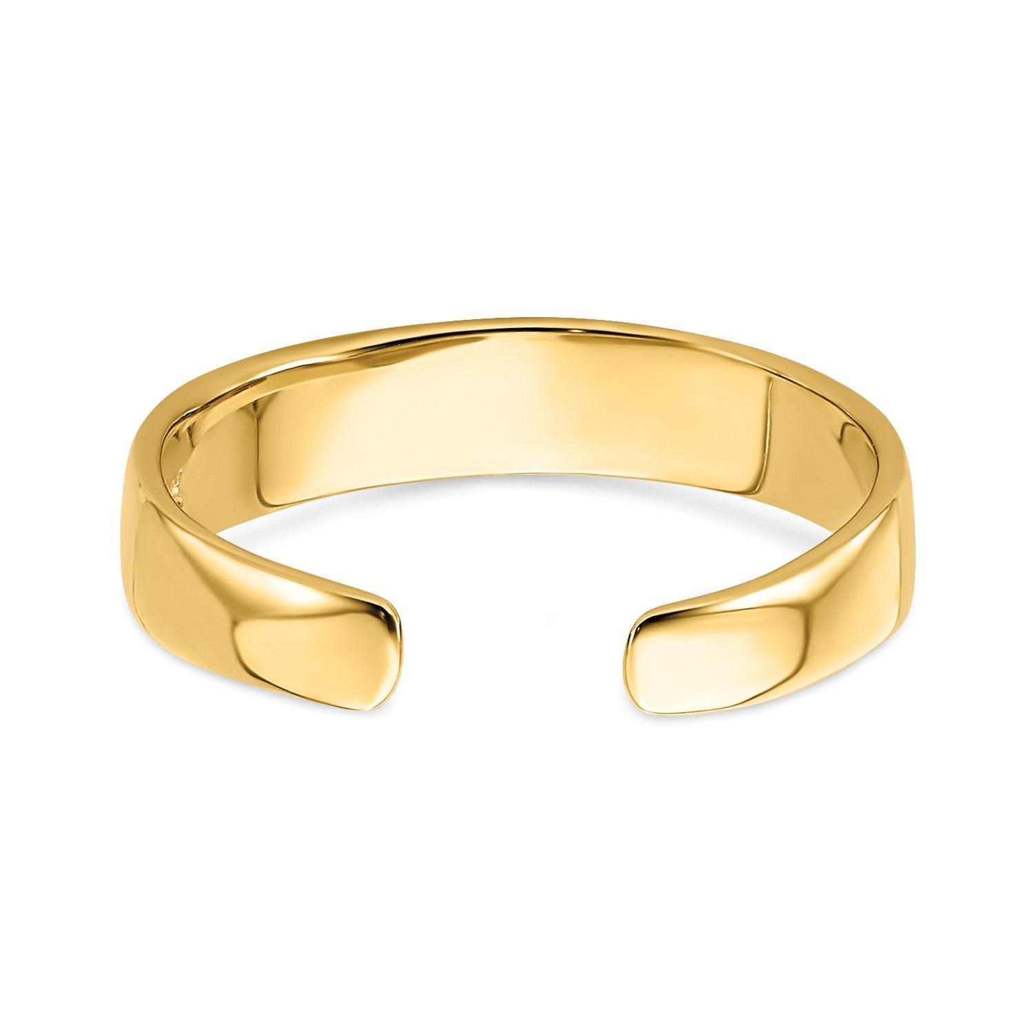 14k Real Yellow Solid Gold Adjustable Band Toe Summer Ring - JewelryAffairs