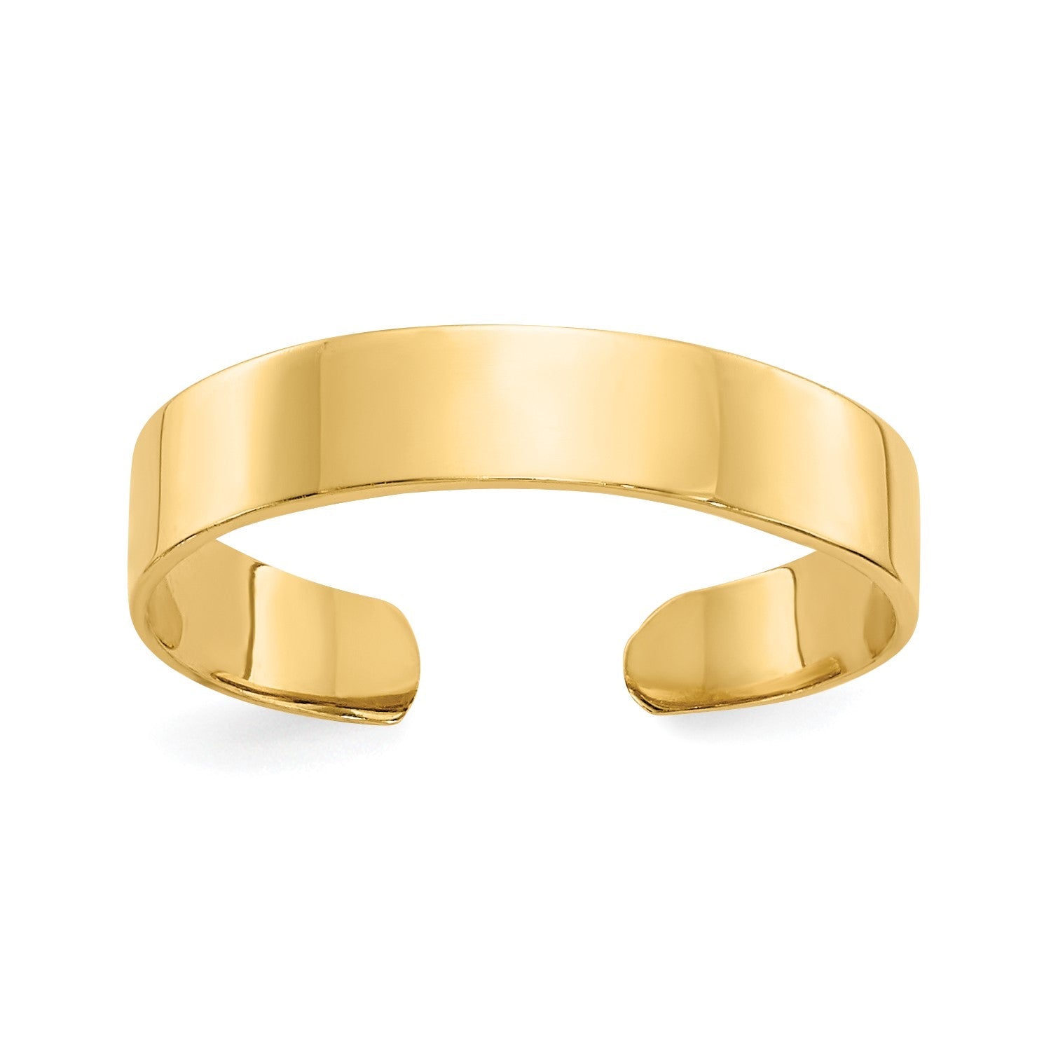 14k Real Yellow Solid Gold Adjustable Band Toe Summer Ring - JewelryAffairs