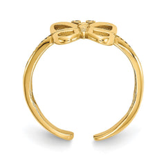 14k Real Yellow Solid Gold Butterfly Design Summer Toe Ring - JewelryAffairs