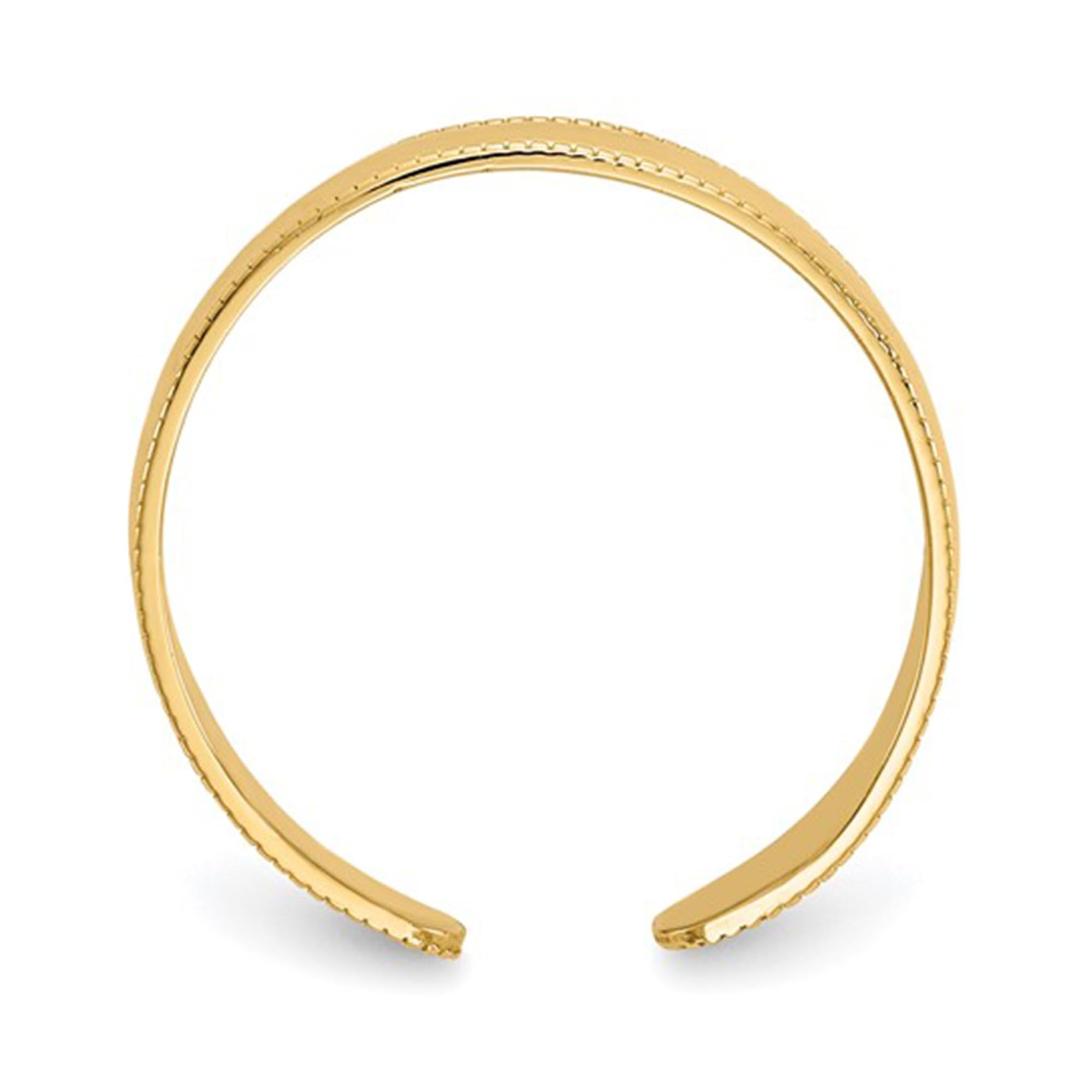 14K Real Yellow Solid Gold Migraine Adjustable Toe Summer Ring - JewelryAffairs