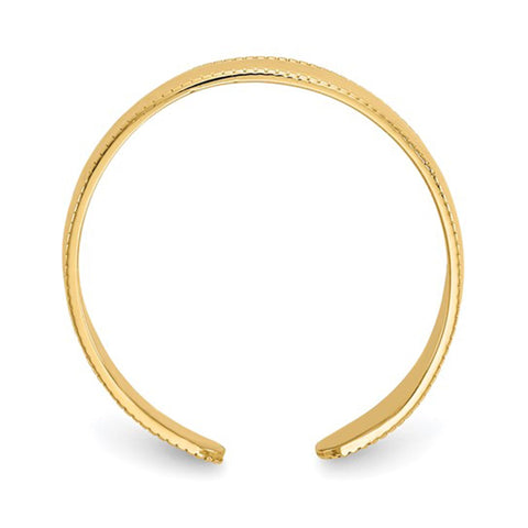 14K Real Yellow Solid Gold Migraine Adjustable Toe Summer Ring