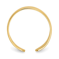 14K Real Yellow Solid Gold Migraine Adjustable Toe Summer Ring