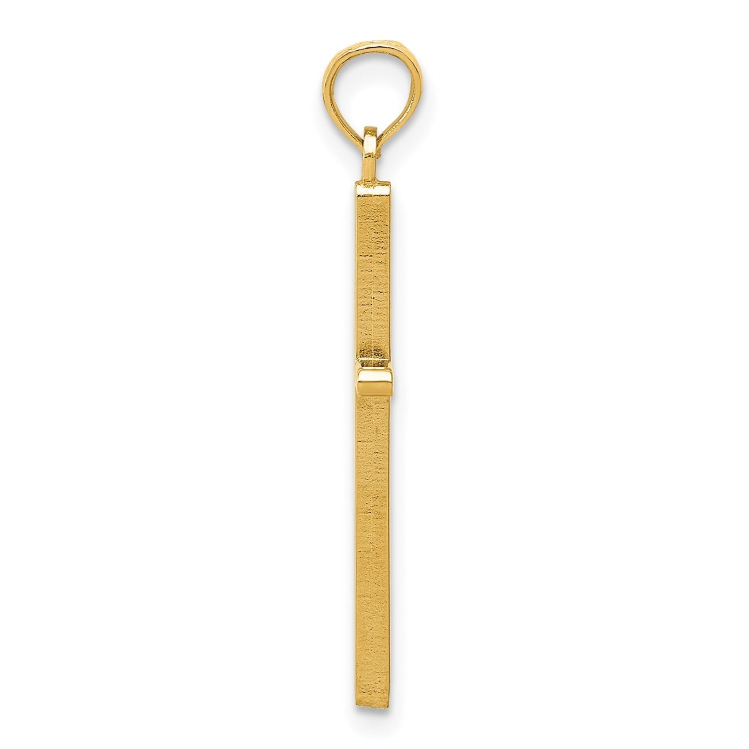 14k Real Yellow Solid Gold Polished Cross Pendant Charm 30x12mm - JewelryAffairs