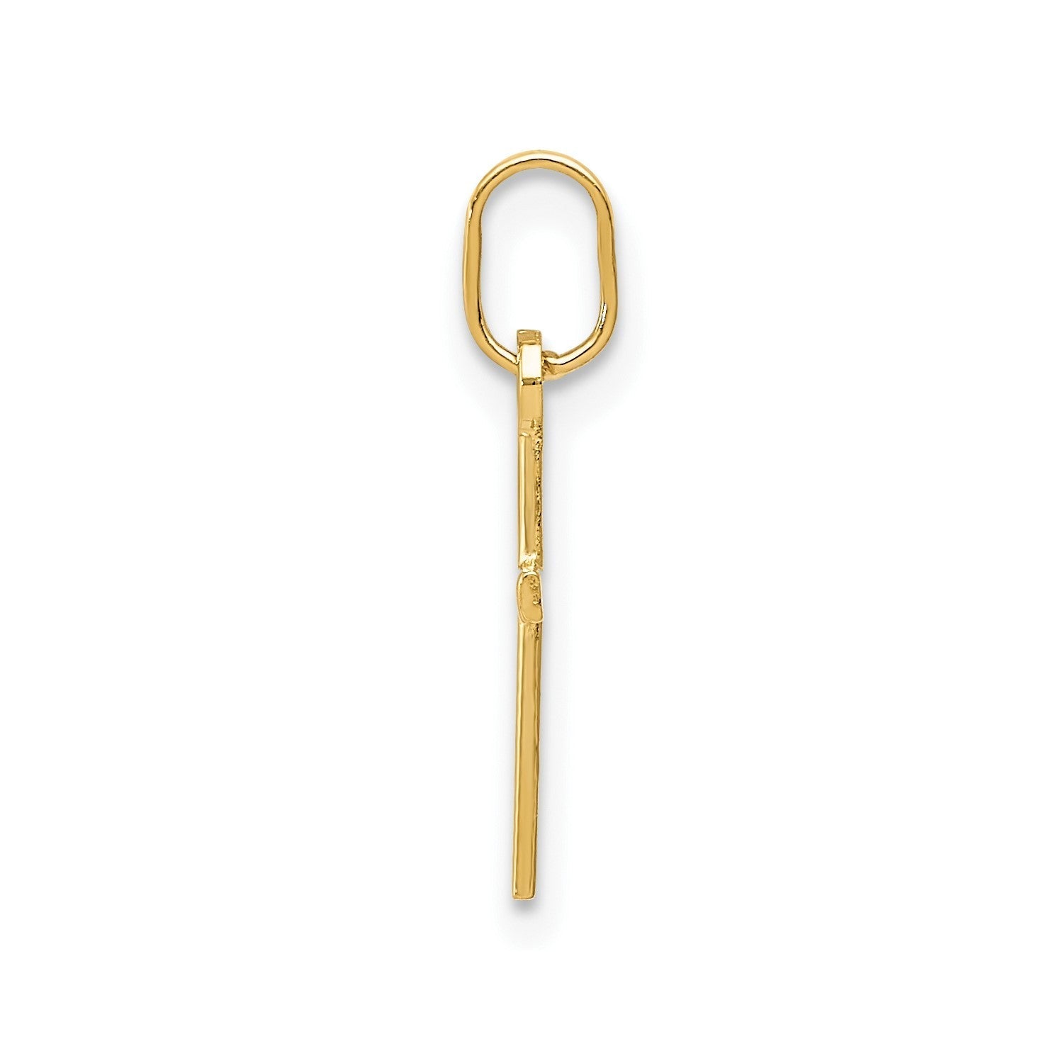 14k Real Yellow Solid Gold Small Cross Charm Pendant, 12x8mm - JewelryAffairs