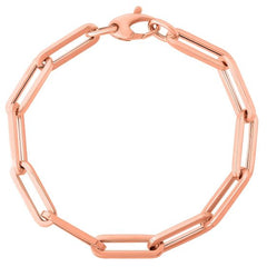 14k Rose Gold Paperclip Chain Necklace, 6mm
