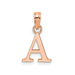 14K Rose Gold Polished Block Font Initial Letter Pendants, 13x10mm - JewelryAffairs