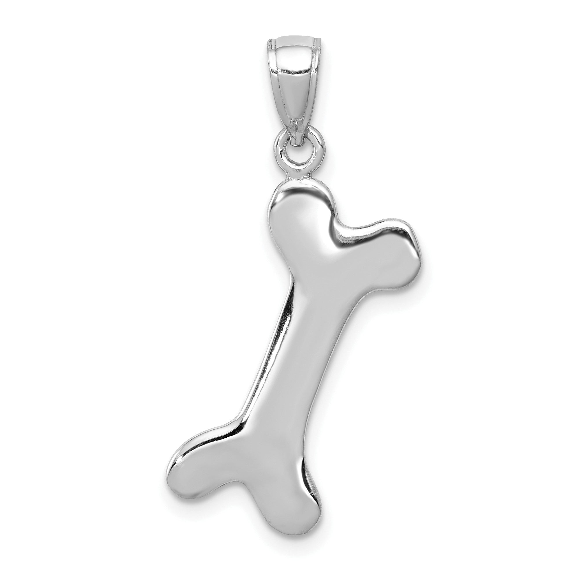 14k Solid Gold Polished Dog Bone Charm, 34x19mm - JewelryAffairs