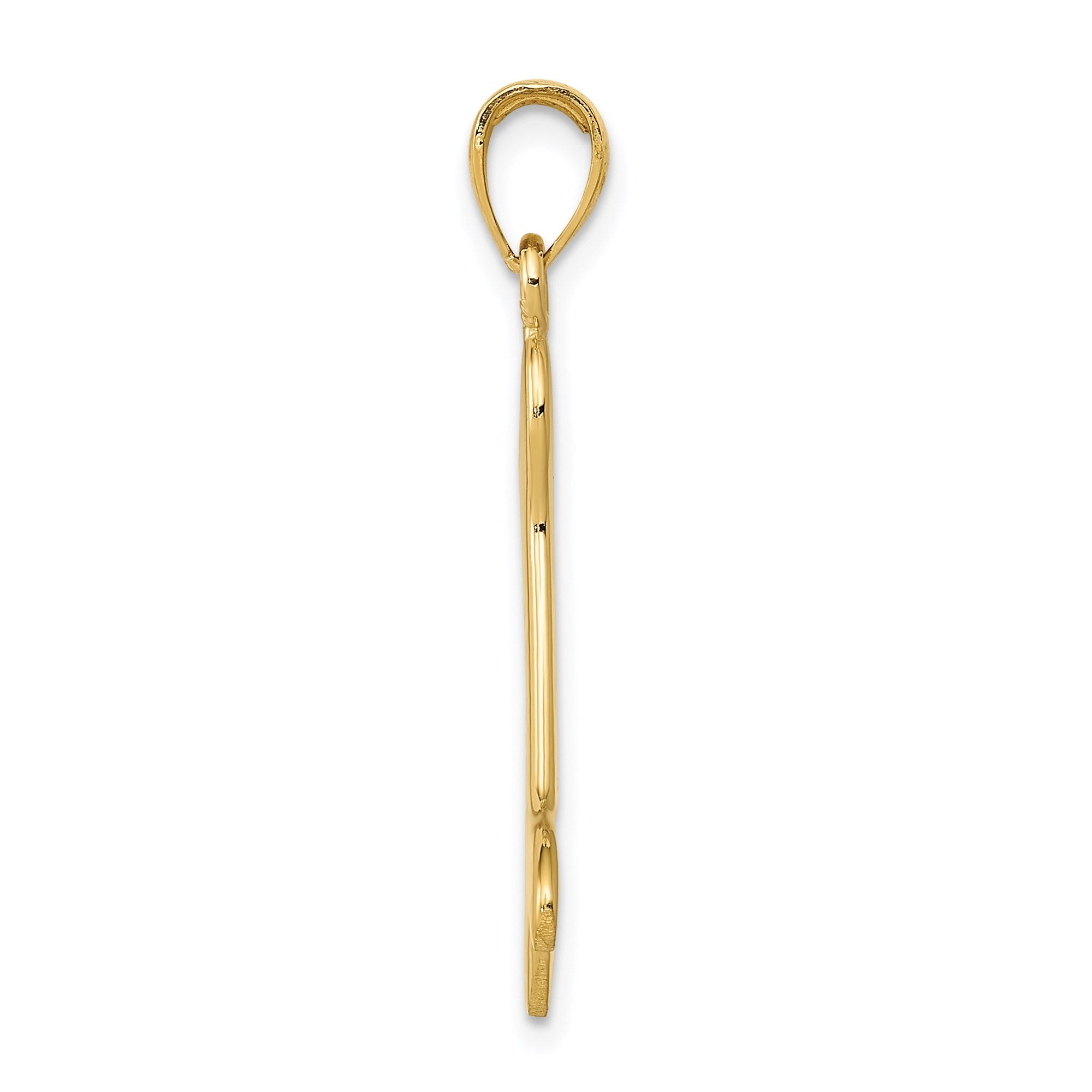 14k Solid Gold Polished Dog Bone Charm, 34x19mm - JewelryAffairs
