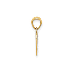 14K Solid Yellow Gold Basketball and Hoop Pendant, 18x11mm - JewelryAffairs