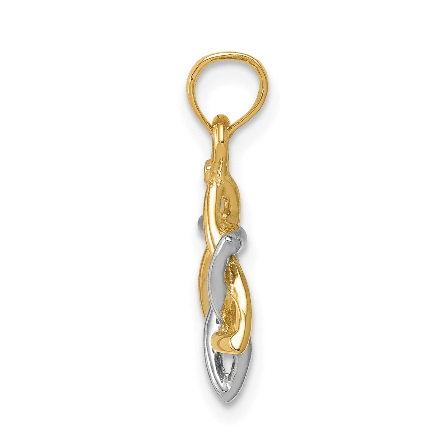14K Two - Tone Gold Polished Star of David Pendant, 13mm - JewelryAffairs