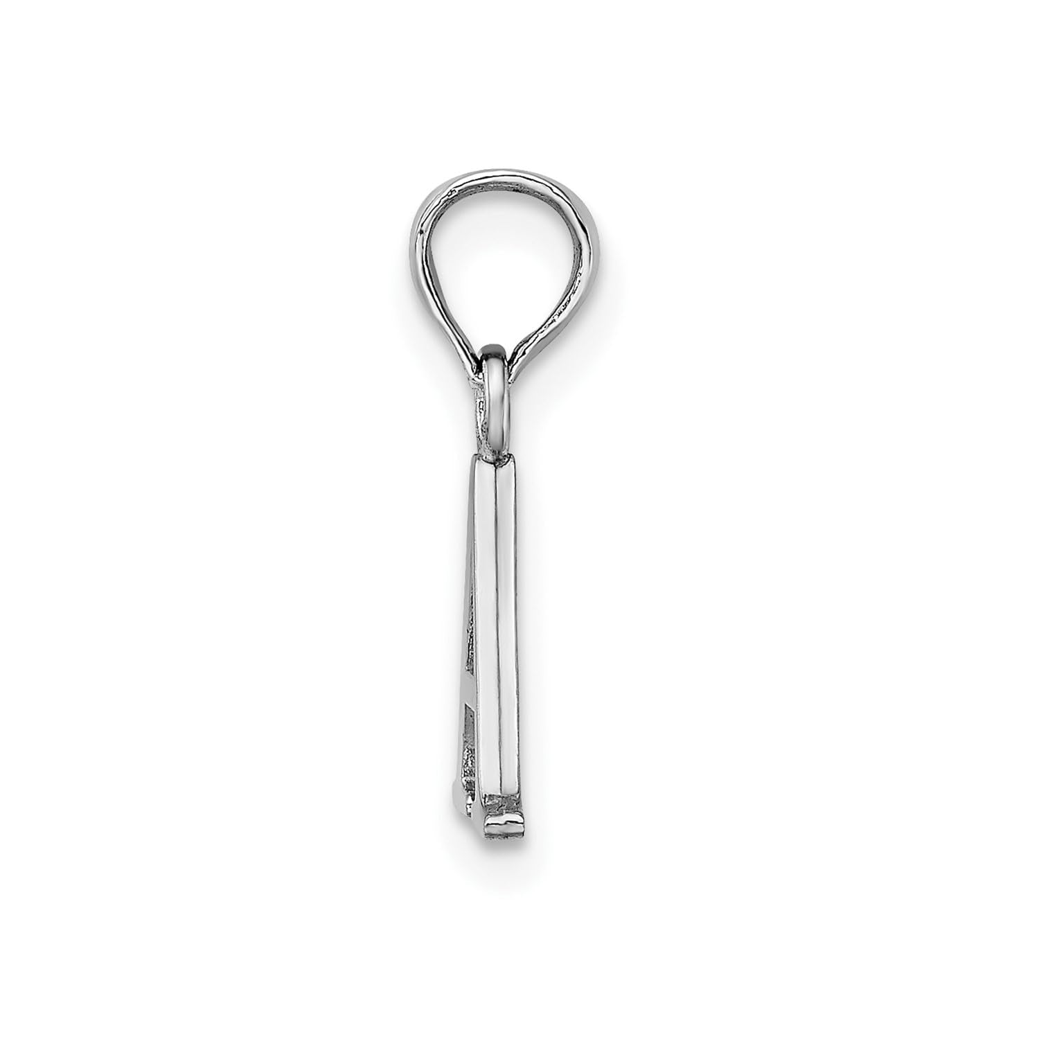 14K White Gold Block Font Letter Initial Pendant, 12x13mm - JewelryAffairs