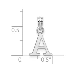 14K White Gold Block Font Letter Initial Pendant, 12x13mm - JewelryAffairs