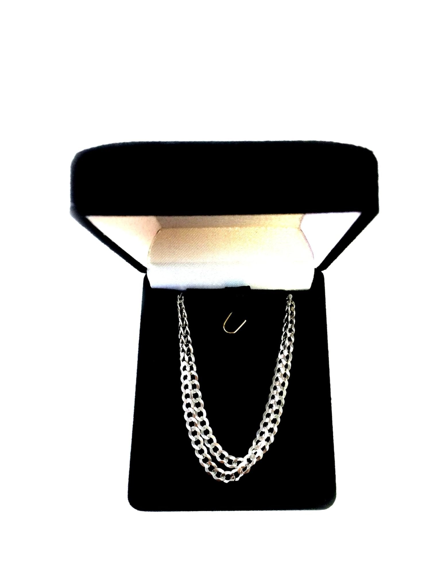 14k White Gold Comfort Curb Chain Necklace, 4.7mm - JewelryAffairs