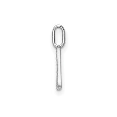 14k White Gold Diamond Block Font Letter Initial Pendant, 15x10mm - JewelryAffairs