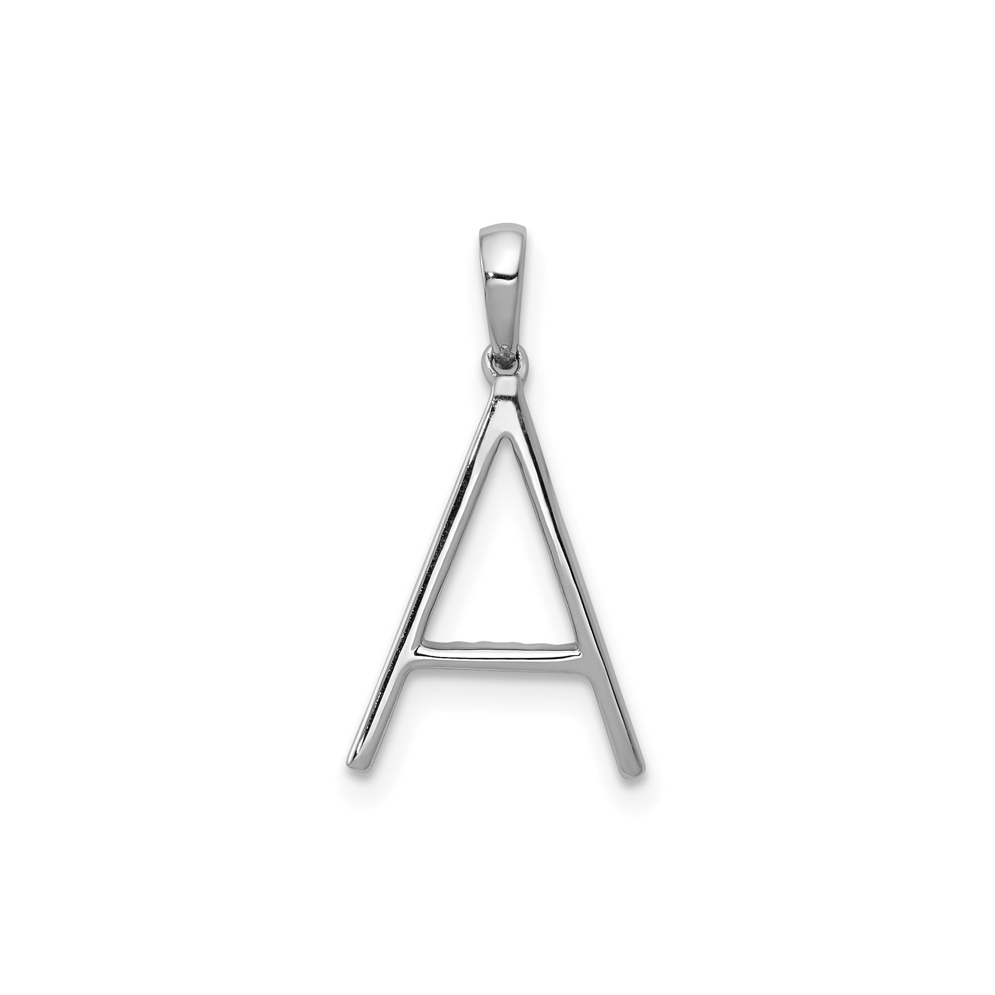 14K White Gold Diamond Letter Initial Pendant, 19x11mm - JewelryAffairs