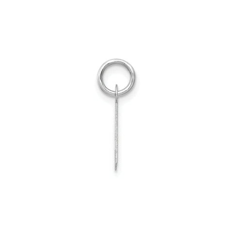 14K White Gold Initial Letter Pendant Charm, Block Style, 13mm x 6mm