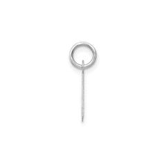 14K White Gold Initial Letter Pendant Charm, Block Style, 13mm x 6mm - JewelryAffairs