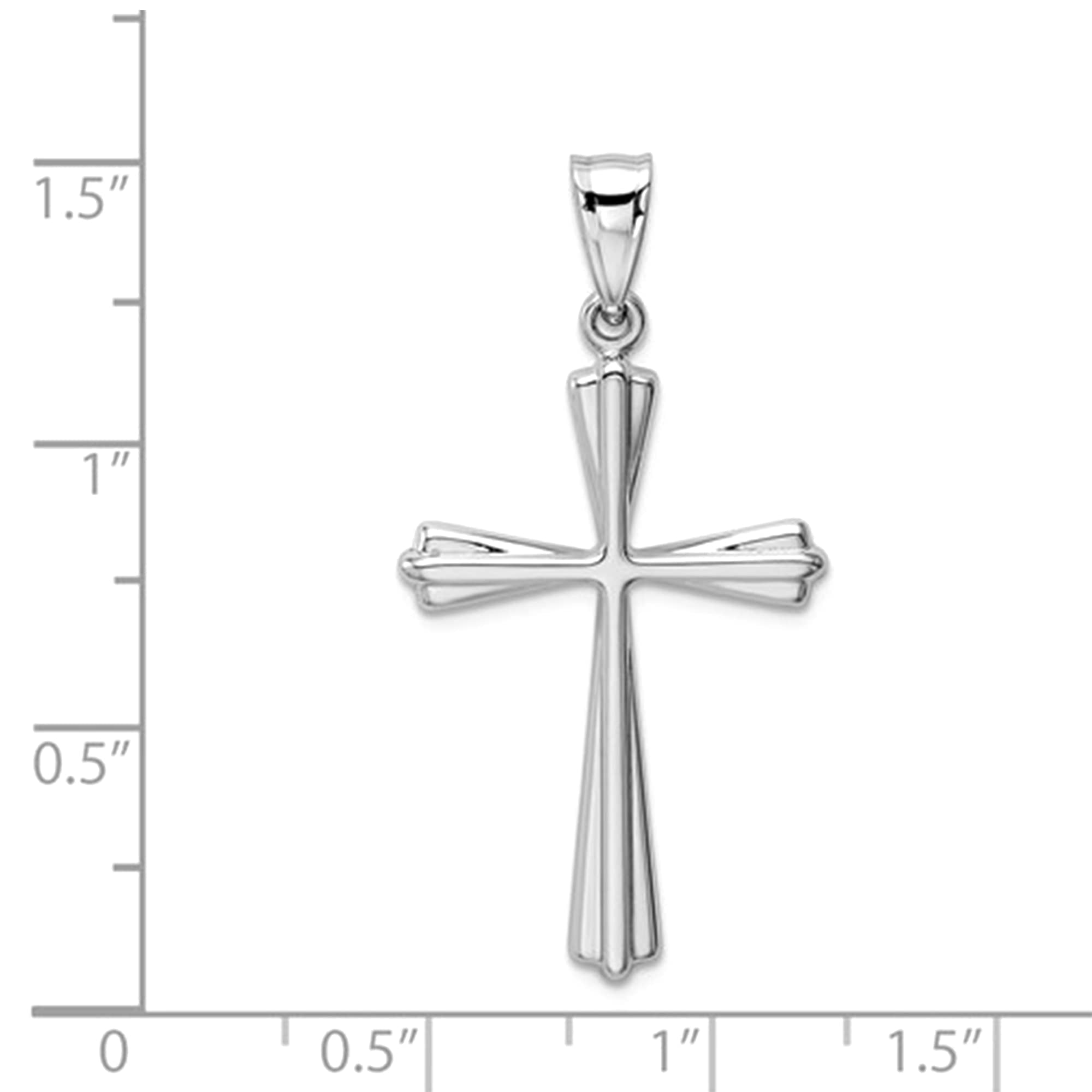 14k White Gold Polished Cross Pendant - JewelryAffairs