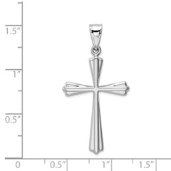 14k White Gold Polished Cross Pendant - JewelryAffairs