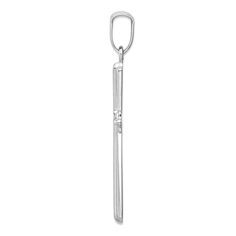 14k White Gold Polished Cross Pendant