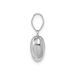 14k White Gold Puffed Heart Pendant, 14x10mm - JewelryAffairs