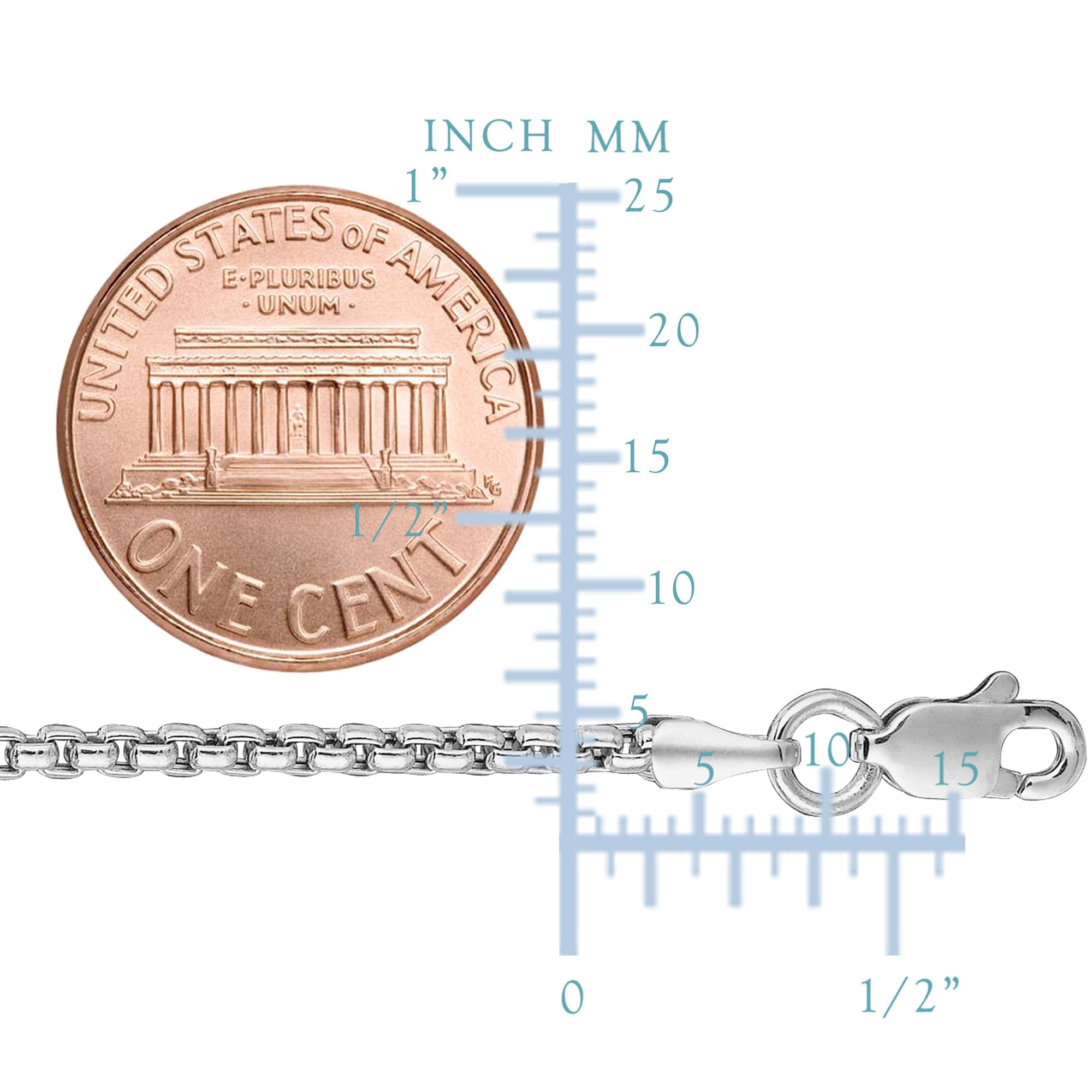 14k White Gold Round Box Chain Necklace, 1.4mm - JewelryAffairs