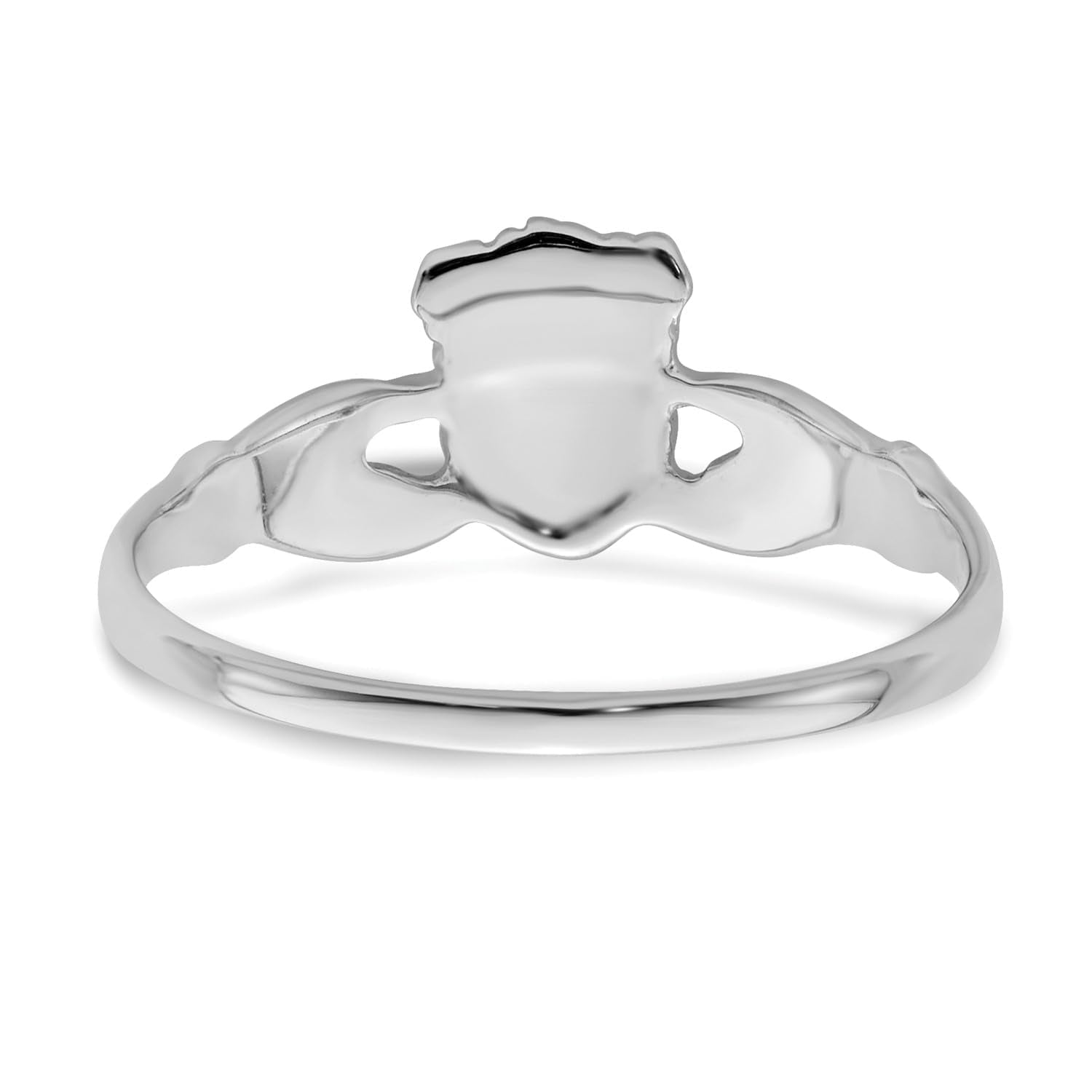 14k White Gold Women's Claddagh Ring, Size 6 - JewelryAffairs