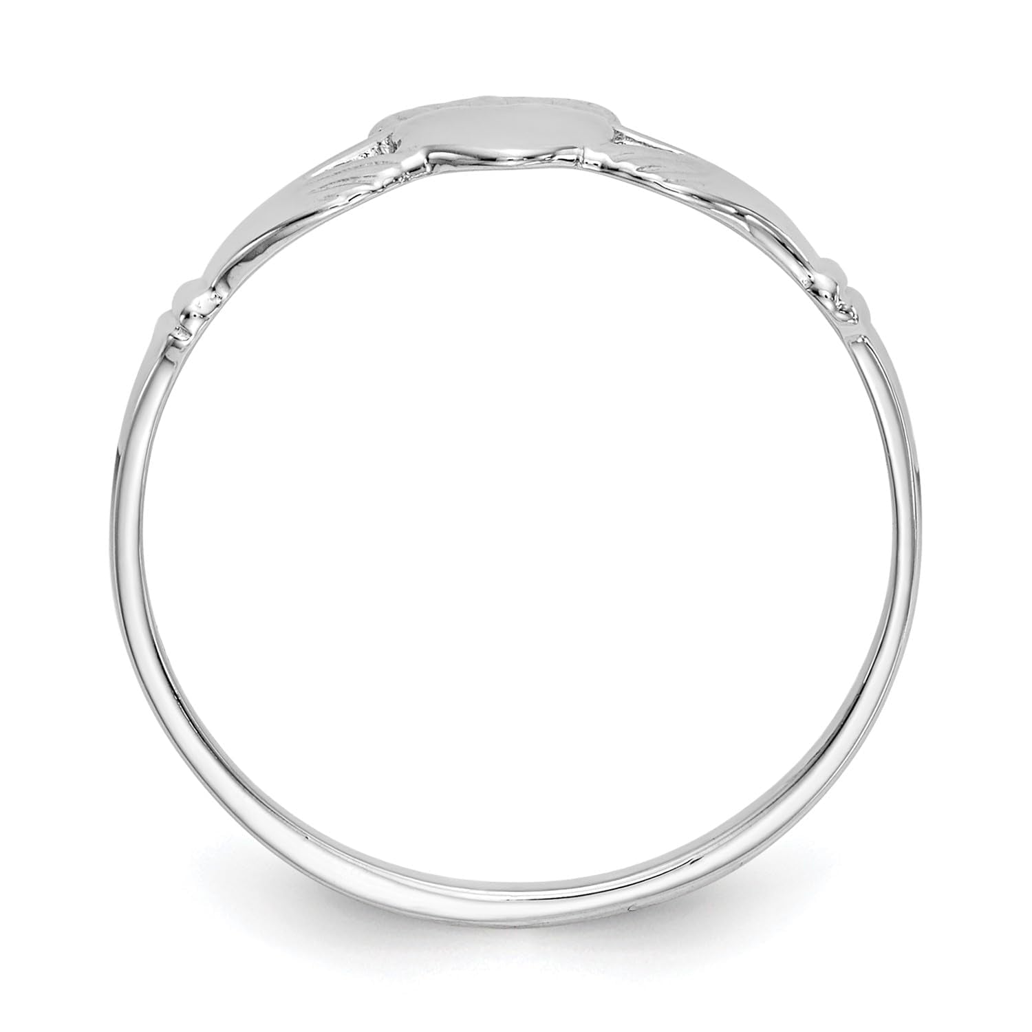 14k White Gold Women's Claddagh Ring, Size 6 - JewelryAffairs