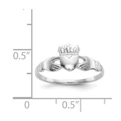 14k White Gold Women's Claddagh Ring, Size 6