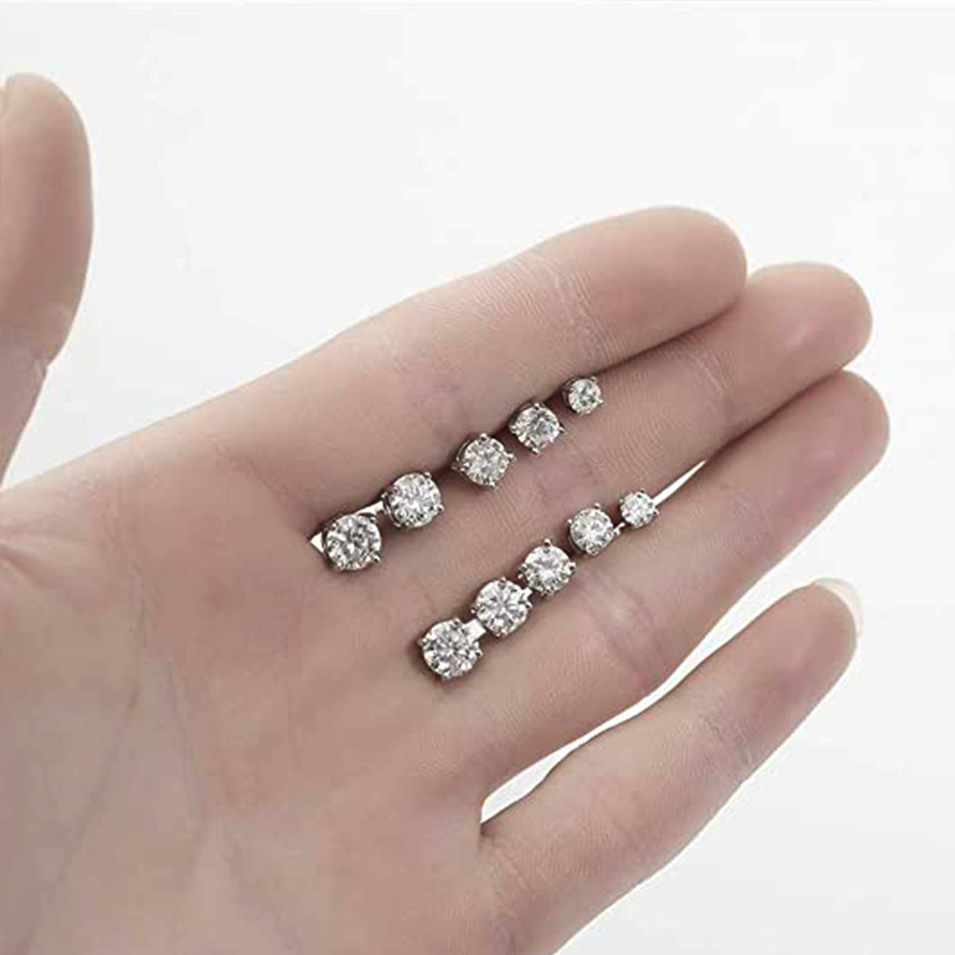 14k White or Yellow Gold Round VS/SI GH Lab Grown Diamond 4 Prong Stud Post Earrings - JewelryAffairs