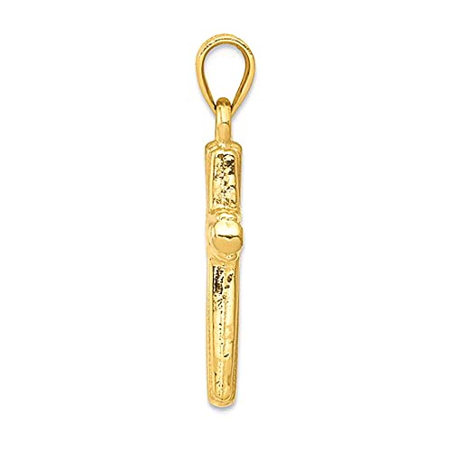 14k Yellow and White Gold Cross Unisex Pendant - JewelryAffairs