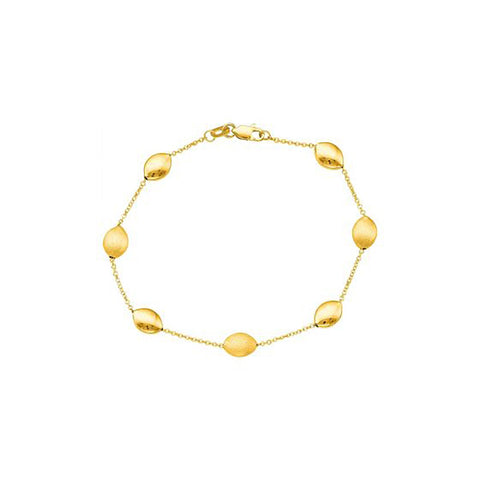 14k Yellow And White Gold Diamond Cut And Satin Balls Bracelet and Necklace