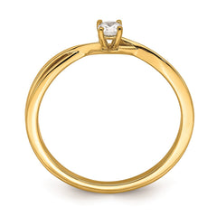14K Yellow Gold 1/8 Carat Round Diamond Twist Promise Engagement Ring - JewelryAffairs