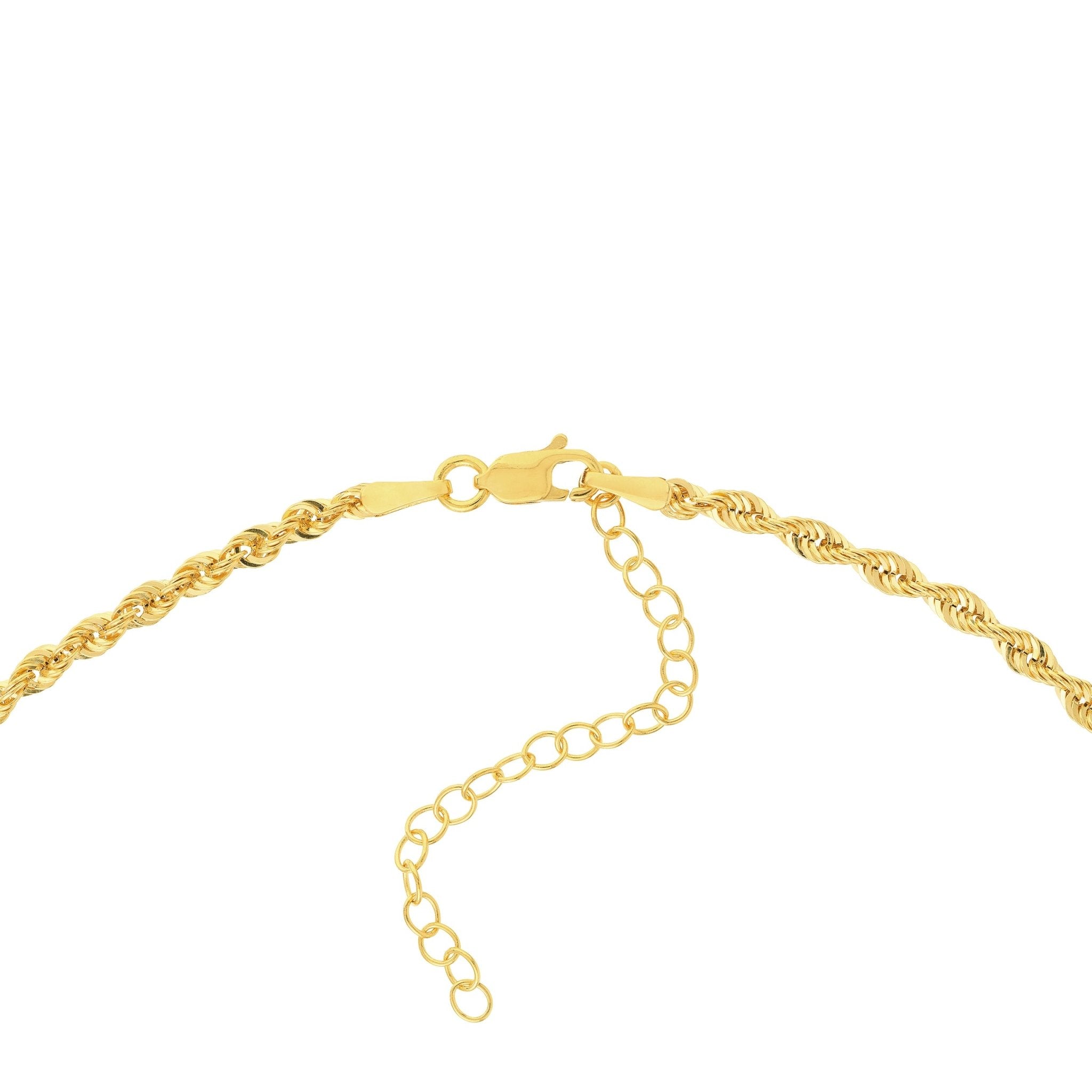 14k Yellow Gold 18" Graduated Rope Chain Necklace
